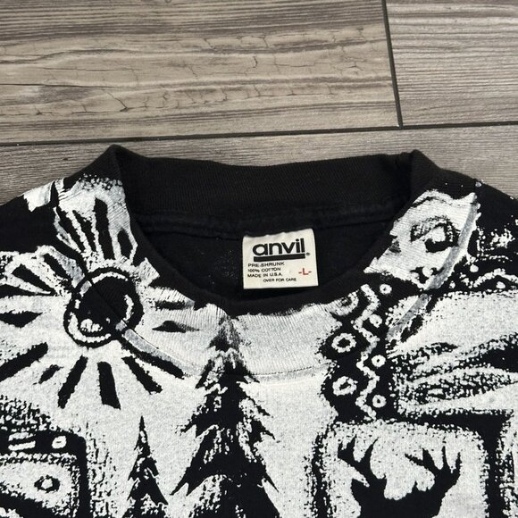 Vintage 90’s Pocono Mountains Nature Animal AOP T Shirt - Picture 5 of 5